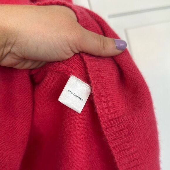 Saks 5th Avenue 100% cashmere pink neck sweater xs - Picture 5 of 11